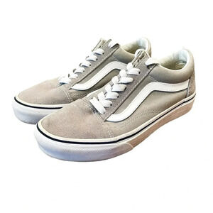 Vans Off the Wall unisex suede leather lace-up sneaker SZ 6.5 women gray white